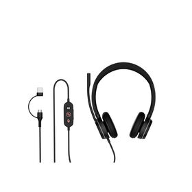 Voz HD Call Center auriculares con cancelación de ruido micrófono USB tipo ligero negro profesional para ordenador y uso móvil