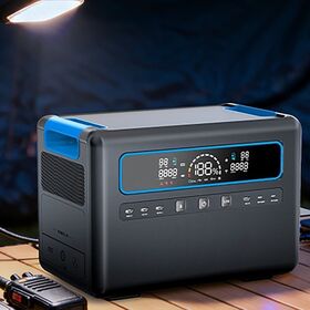 Generator Surya Cadangan Darurat Luar Ruangan Off-Grid, Output 2400W, Stasiun Daya Portabel UPS LiFePO4 untuk Berkemah