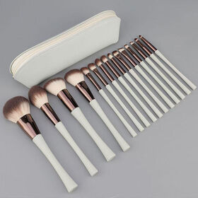 Ensemble de Pinceaux de Maquillage de Haute Qualité sans Marque, Ensemble de Pinceaux Visage Personnalisables pour Baume à Lèvres, Correcteur, Mascara avec Sac en PU