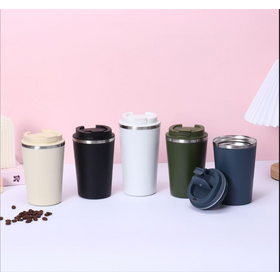 400ml Doppelwandiger Edelstahl Reisebecher, Auslaufsicher, Vakuumisoliert, Tragbarer Kaffeebecher mit Sicherem Deckel