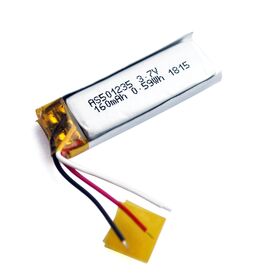 Baterai Isi Ulang Li-Polimer ODM 501235 3.7V 160mAh Terlaris untuk Smartwatch & Earbud Bluetooth