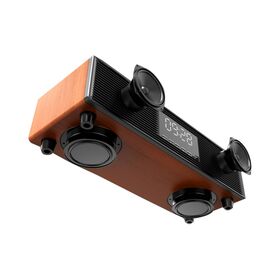 Stereo mini speakers time LED speaker