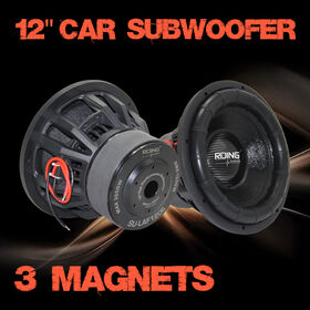 Subwoofer de Voiture de Compétition 12 Pouces SPL Élevé, Double Bobine 4 Ohms, Noyau en Ferrite, 1500W RMS avec Capuchon Anti-poussière en Fibre