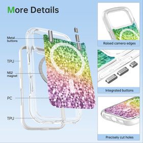 Funda Elegante para iPhone 17 Pro 2026, Protección Militar contra Caídas, Color Degradado Magnético, Antiamarilleo, Estilo Gala Diamante