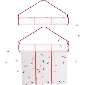 Fly Tape, Sticky Fly Paper Roll, Horizontal or Vertical Ribbon, Hanging Trap Roll for Outdoor/Indoor, Greenhouse, Stables, Garden