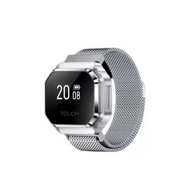 B7 Mini Smart Ring Uhr mit austauschbaren Edelstahl- und Nylonarmbändern, Gesundheits- und Fitness-Tracker Smartwatch für Männer und Frauen