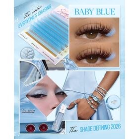 Azul bebê colorido vison cílios C CC D DD vison russo volume cílios OEM ODM featherlight colorido chicote extensão bandejas artesanais