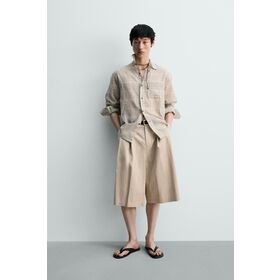 Custom wholesale men's high-quality cotton-blend casual shorts with double pleats at the waist
