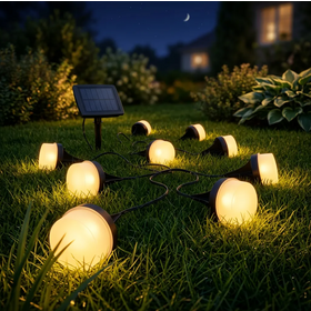 Novo OEM IP44 Waterproof Polysilicon Solar Panel Solar Jardim Luz Outdoor Light Chain com Spike para Quintal Jardim para Casa
