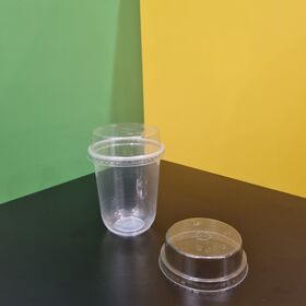2026 Terlaris Bebas BPA Pabrik Ukuran Kustom Cangkir Plastik PP Bentuk U dengan tutup untuk Minuman Panas Dingin Kopi Sekali Pakai 16oz 24oz