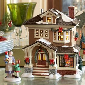 Porcekain pueblo de nieve resina artesanía oficina con luz LED movimiento árbol de Navidad para diario artesanía decorativa para regalos de cumpleaños
