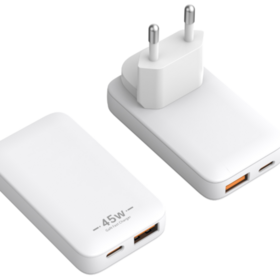 GaN Schnellladegerät, schlank, faltbar, mit UK/EU/AU/IN-Stecker, 45W/65W Wandladegerät, Reiseadapter