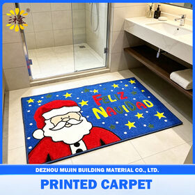 Fábrica al por mayor personalizada Navidad árbol impreso puerta Esterillas de poliéster perfecto para la entrada del hogar o sala de estar