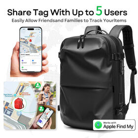 Mochila de Compresión al Vacío con Cerradura TSA Antirrobo de Alta Calidad y Duradera, Soporte para Función 'Buscar' de Apple (IOS)