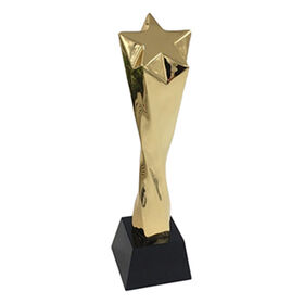 Gold-Plated Metal Championship Trophy, Custom Designs Welcome