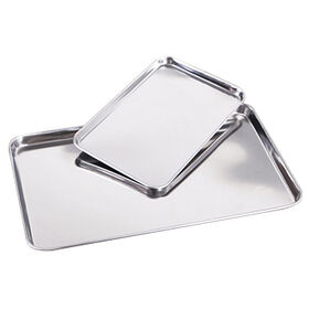 Personalized Stainless Steel Trays, Square Silver Design