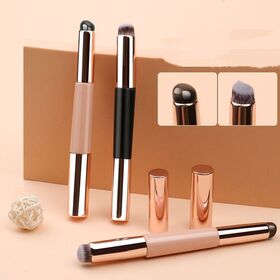 Sikat Bibir Silikon 2 in 1, Sikat Pencampur Lipstik, Kuas Rias Wajah Silikon Dua Sisi untuk Concealer Bibir
