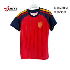 Retro Style 100% Polyester Football Jersey, Quick-drying National Short-sleeve Jersey and Football Uniform