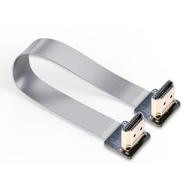 Conector Ffc/fpc Cabo Hdmi Ângulo direito hdmi A cotovelo de 90 graus Folha de alumínio prateada blindada Fio fosco preto não blindado