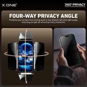 X-ONE Grossiste Protecteur d'Écran de Confidentialité 360 pour Smartphones 5X Anti-Choc, Anti-Reflets Mat, Polymère Hybride