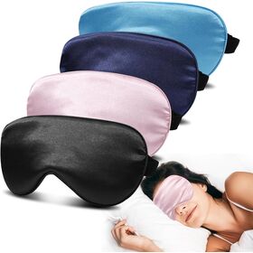 Silk Sleep Mask, Blackout Light Blocking Eye Mask, AdjustableElastic Strap, Breathable Skin-Friendly NightBlindfold, forTravel Nap