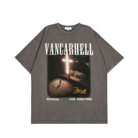 Kaos Oversized Acid Wash dengan Cetakan Vintage - Kaos Vintage Cuci Kustom Grosir