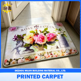 Chinese Factory Custom Printed Modern Bath Mats Soft Non-slip Backing Quick-Drying Strong Water-Absorbing