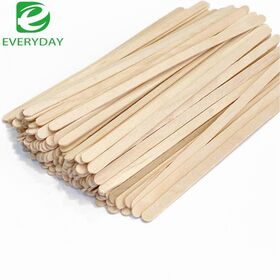FSC Certified Birch Wood Coffee Agitadores 178mm Individualmente Envolvido Eco-Friendly descartável para Barista Uso
