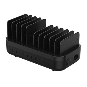 Portable multi tablet mobile phone charger station 100w 10 port public cellphone usb c fast charging station for restaurant