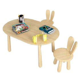 Conjunto de Muebles para Habitación Infantil, Mesa de Estudio y Lectura de Madera para Niños, Juego de Mesa y Sillas para Fiestas