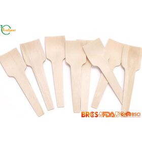 FSC 70mm Descartável Sorvete Colher Colher 100% Biodegradável China Fabricante Fábrica Direta