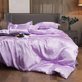 Set Seprai Rumah, Sprei Datar, Set 4 PC, Satin Dingin, Baru