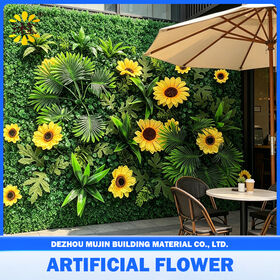 Panel de Pared de Césped Artificial al por Mayor de Fábrica, Fondo de Diseño Vertical, Decoración de Jardín Exterior, Sistema de Pared Verde Artificial, Planta