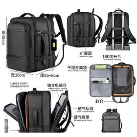 Mochila de Negócios Multifuncional Masculina Minimalista PU Textura Laptop Bag Mochila de Grande Capacidade para Viagens Curtas de Negócios