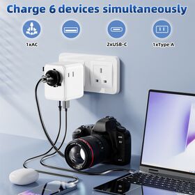 Portátil em todo o mundo Travel Charger Universal Plug Adapter com Multi Portas USB Compatível com o Reino Unido Europa EUA Ásia Devices