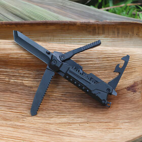 Black 3Cr13 Stainless Steel Folding Tactical Camping Multitool Outdoor Survival Nylon Handle Multifunction Knife