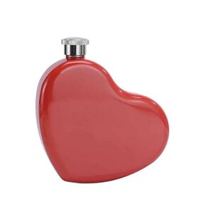 2026 logotipo personalizado portátil 130Ml corazón rojo frasco botella decoración 304 acero inoxidable recubierto licor cadera frasco para al aire libre