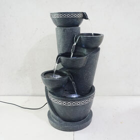Wholesale B2B European garden water fountain outdoor decoration with pump LED light for courtyard patio living room hotel ornament