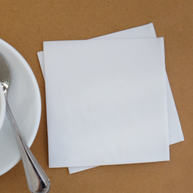 Serviettes à Cocktail Jetables Blanches de 10 Pouces Prêtes à l'Emploi pour Coffee Shop, Serviettes de Dîner Imprimées en Pulpe de Bois Vierge