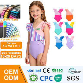 Mioglrie Kleinkind Baby Badeanzug Mädchen Badesachen Mädchen 2T 3T 4T 5T 6T Mädchen Einteiler Badesachen Colorblock-Design