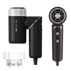 Sèche-cheveux Mini Portable BLDC Haute Vitesse Pliable Ionique Double Tension Large Mini Souffleur avec Diffuseur