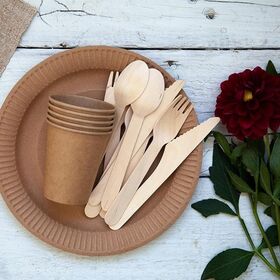 FSC Certified Birch Wood Knife Biodegradável descartável Eco amigável talheres para jantar ao ar livre e eventos