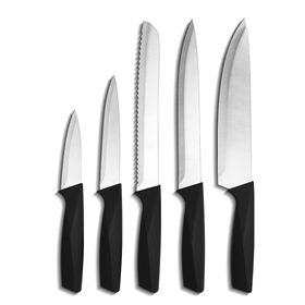 5 peças de aço inoxidável Kitchen Knife Set PP Rubberized Handle facas de cozinha multi-purpose Chef Knife