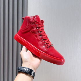 Venda de fábrica Arena High Top Sapatilha Sapatos Branco Preto Vermelho Couro Cheio Sola De Borracha Confortável Caminhada Homem Tênis De Luxo