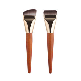 Hot seller Nova Alta Qualidade Cabo De Madeira Ultra Fino Alargado Foundation Brush Vegan Cruelty Free Liquid Brush