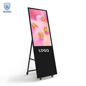 43 55 65 pouces Stand de plancher affiche numérique Portable Lcd Kiosque Stand affichage de la publicité de signalisation numérique