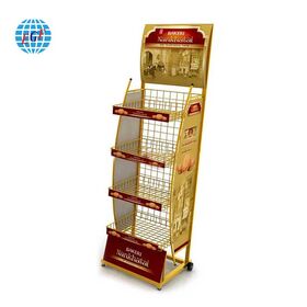 Custom 5 Lays Metal Wire Basket Candy Potato Chip Rack Snacks Display Stand for Market