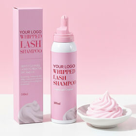 Lash shampoo Wholesale whipped eyelash foam cream cleanser, lash bath cleaning, private label logo sticker custom packaging
