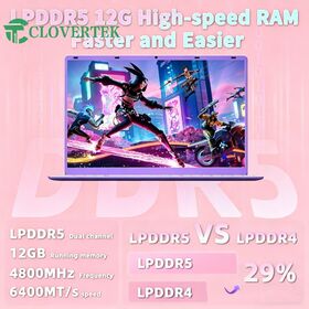 Laptop com Tela 2K 16:10, 12GB LPDDR5 4800MHz, Compatível com Windows