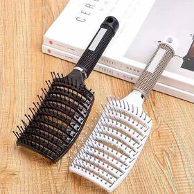 Branco e preto cabelo curva escova Styling Comb Detangling escova plástica para uso multifuncional